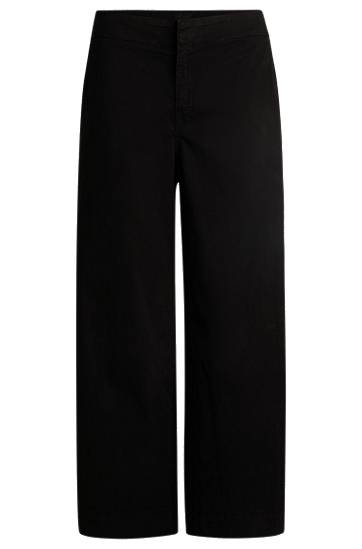 Nohavice BOSS Stretch Cotton Twill Culottes Čierna | 50531767, 0
