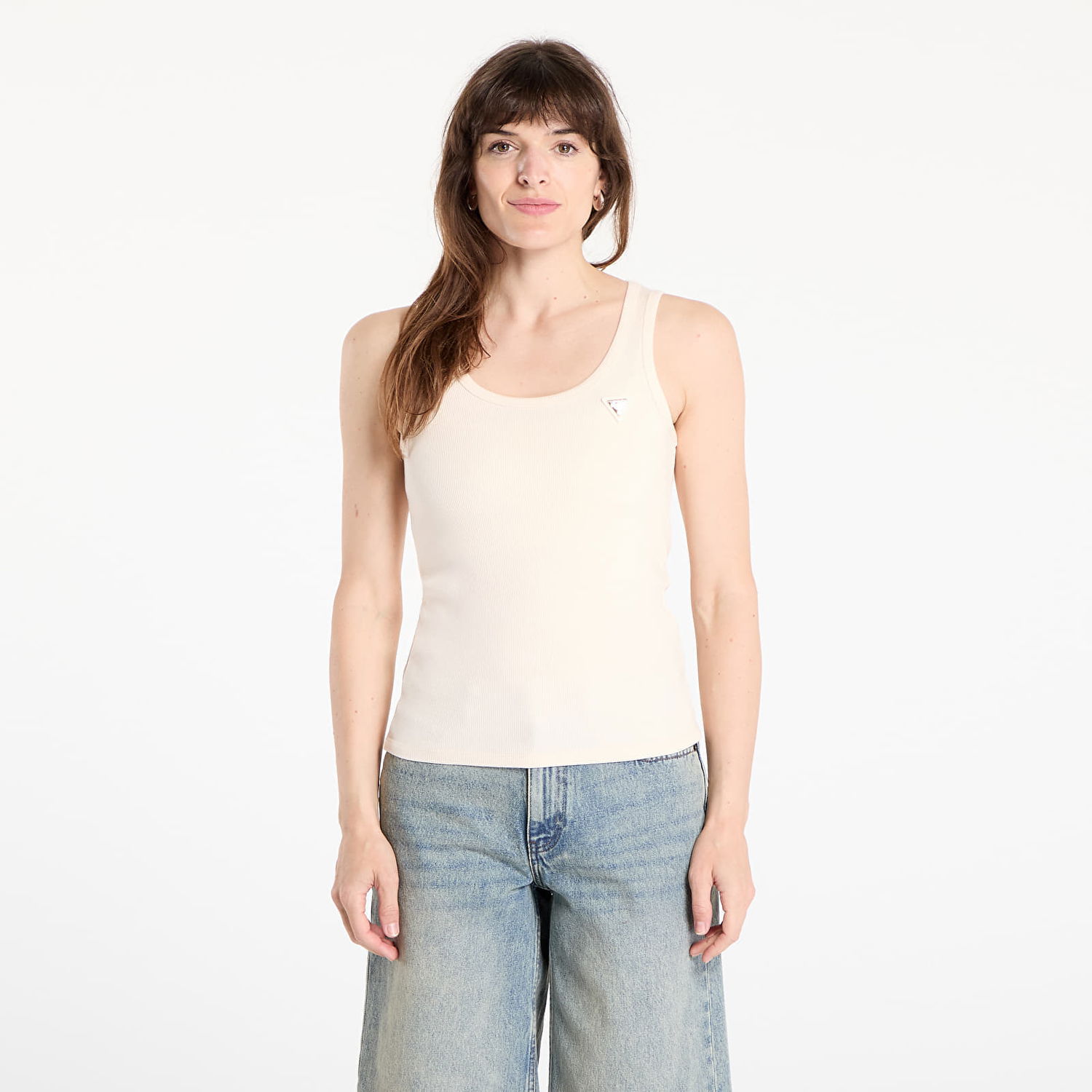 Tielko GUESS Guess Colette Rib Tank Top Béžová | V4YP06K8RT2-G6K5, 0