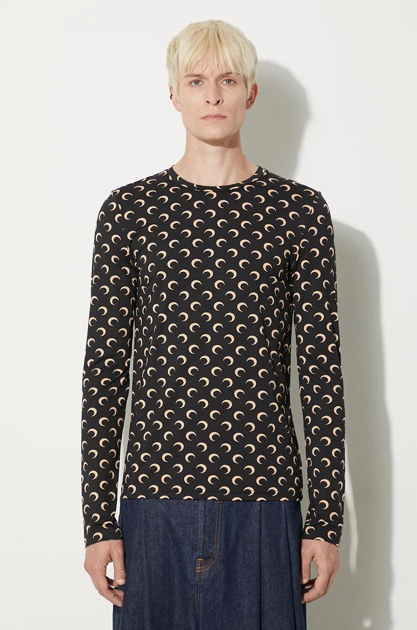 Tričko Marine Serre T-Shirt Moon Jersey Second Skin Regular Top Čierna | MTO116A.CJER0001, 0