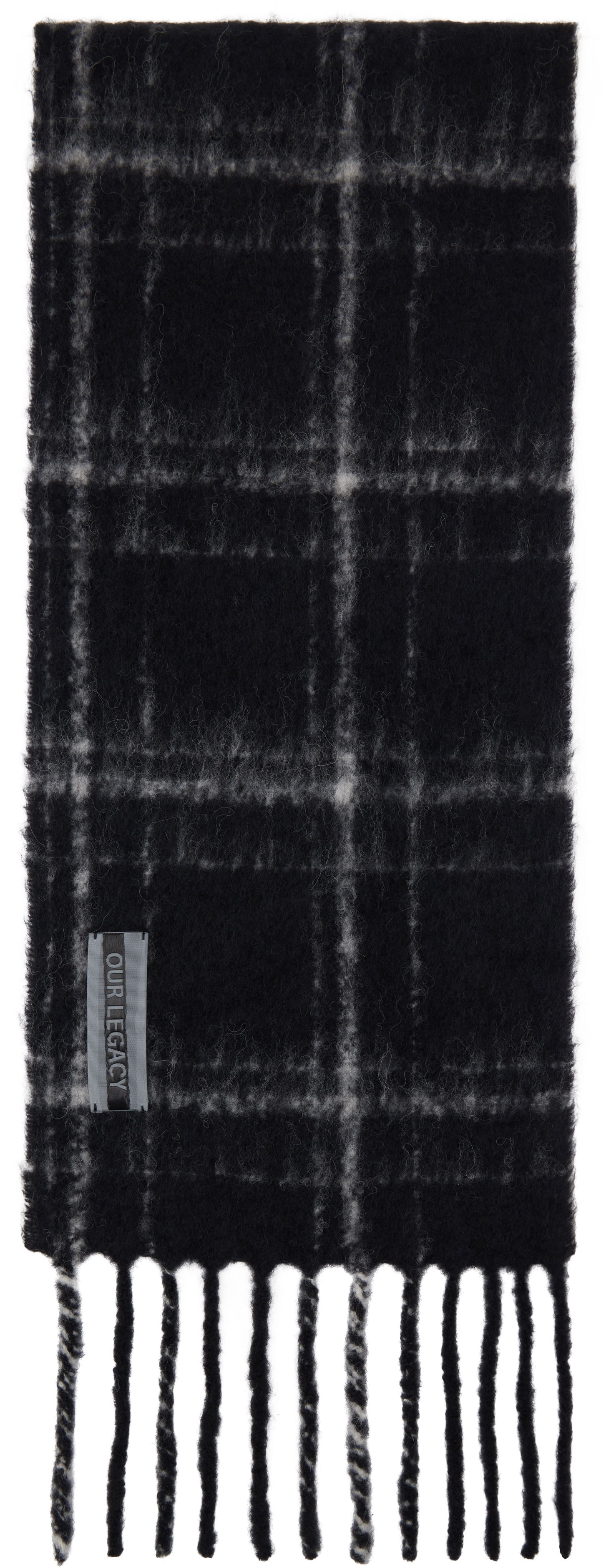 Šál OUR LEGACY Estate Scarf with Fringe Čierna | A4248EBF, 0