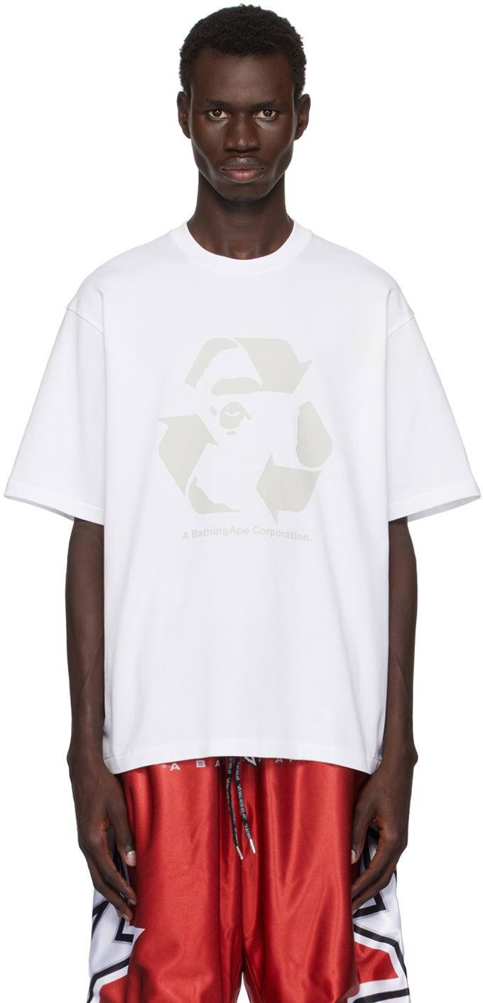 Tričko BAPE Recycle Motif Relaxed Fit T-shirt Biela | 001TEK801309M, 0