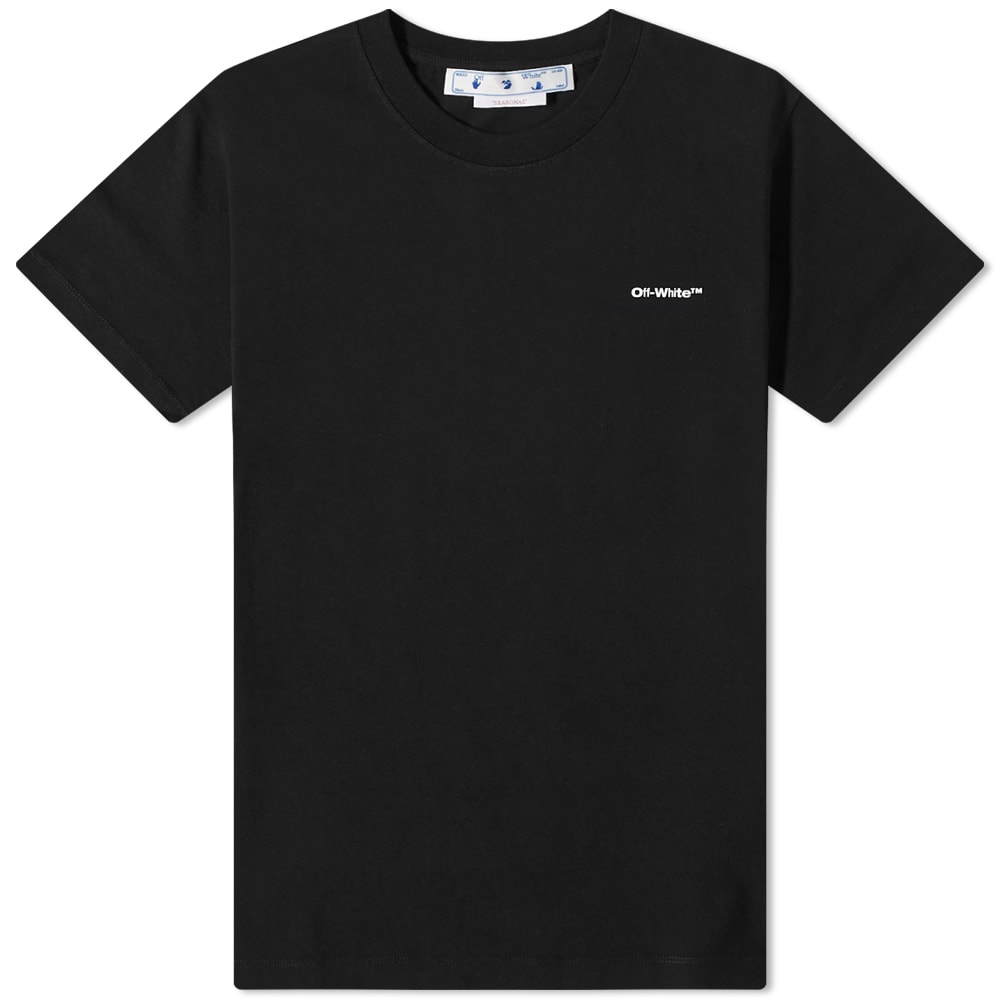 Tričko Off-White Wave Outline Diagonal Slim Tee Čierna | OMAA027F22JER0161001, 0