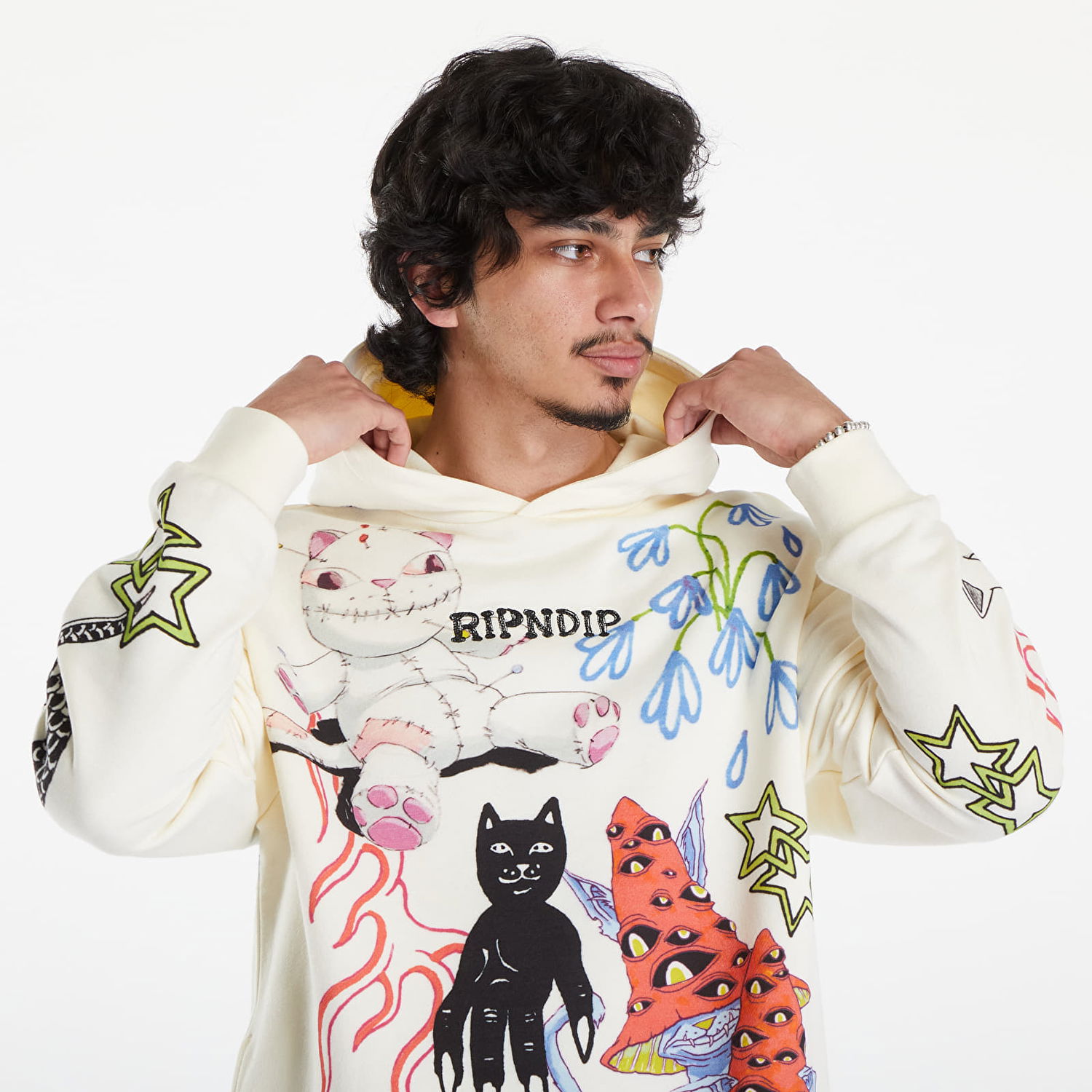 Mikina RIPNDIP Travis Hoodie Off White Biela | RNDSPR24113, 1