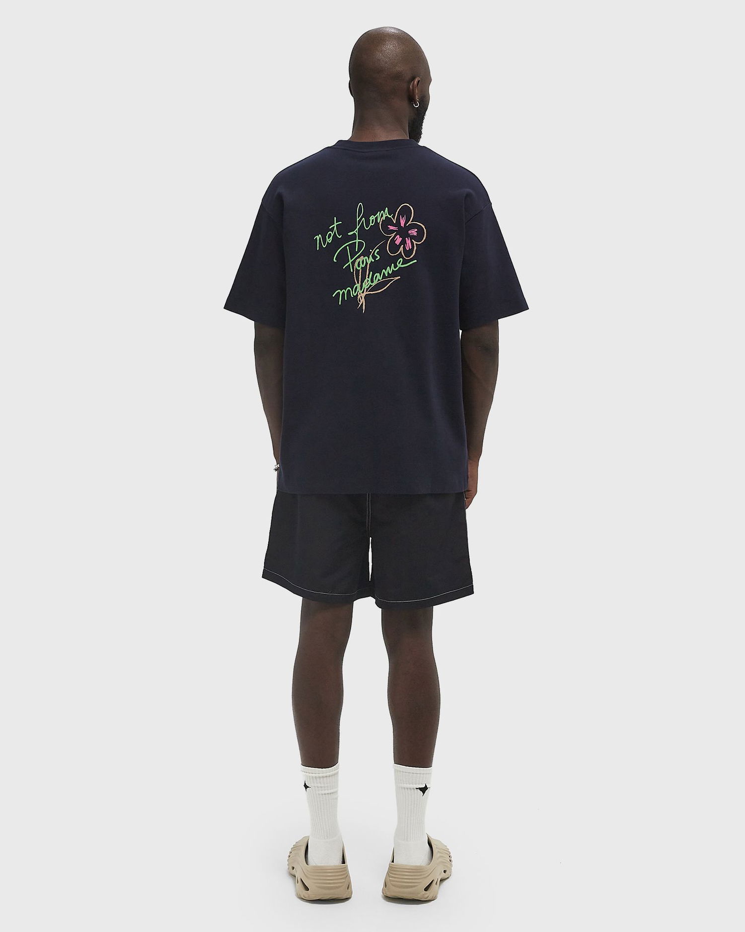 Tričko Drôle de Monsieur Drôle de Monsieur Le Slogan Esquisse T-Shirt XXL Navy | G-TS188-CO002-NY, 1