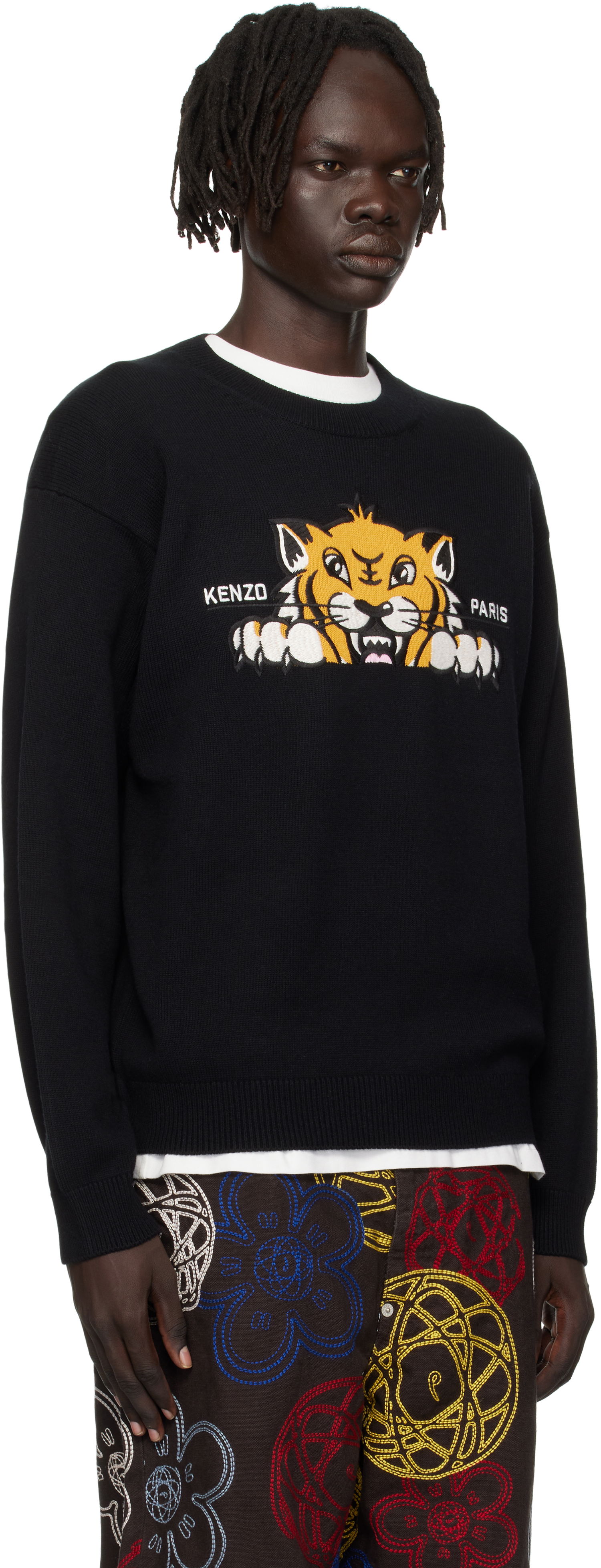 Sveter KENZO Kenzo Paris 'KENZO Happy Tiger' Embroidered Sweater Čierna | FF65PU7503LI, 1