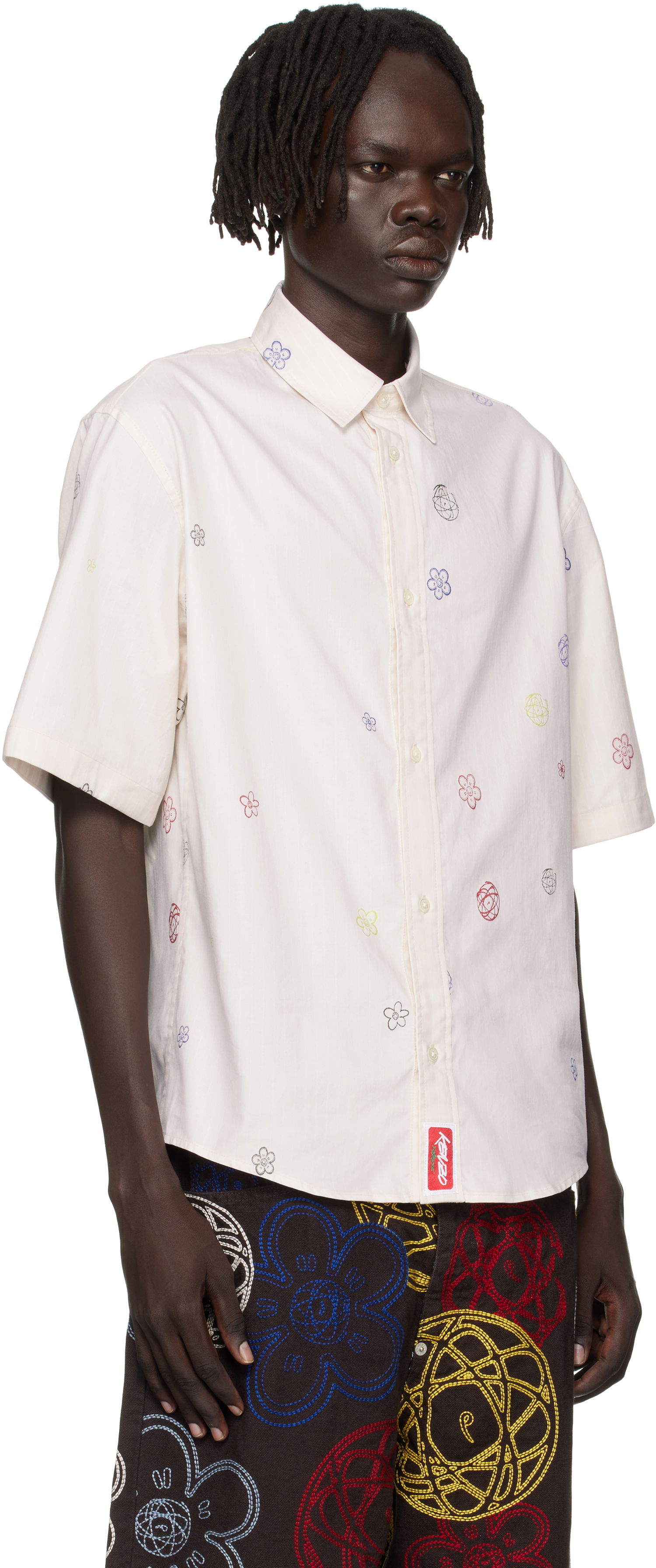 Košeľa KENZO Kenzo Paris Futura 2000 Edition Embroidered Shirt Biela | FF65CH1279IJ, 1