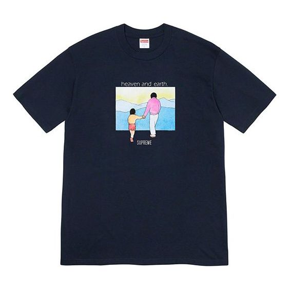 Tričko Supreme Heaven and Earth Graphic Printed T-Shirt Navy | SUP-FW19-106