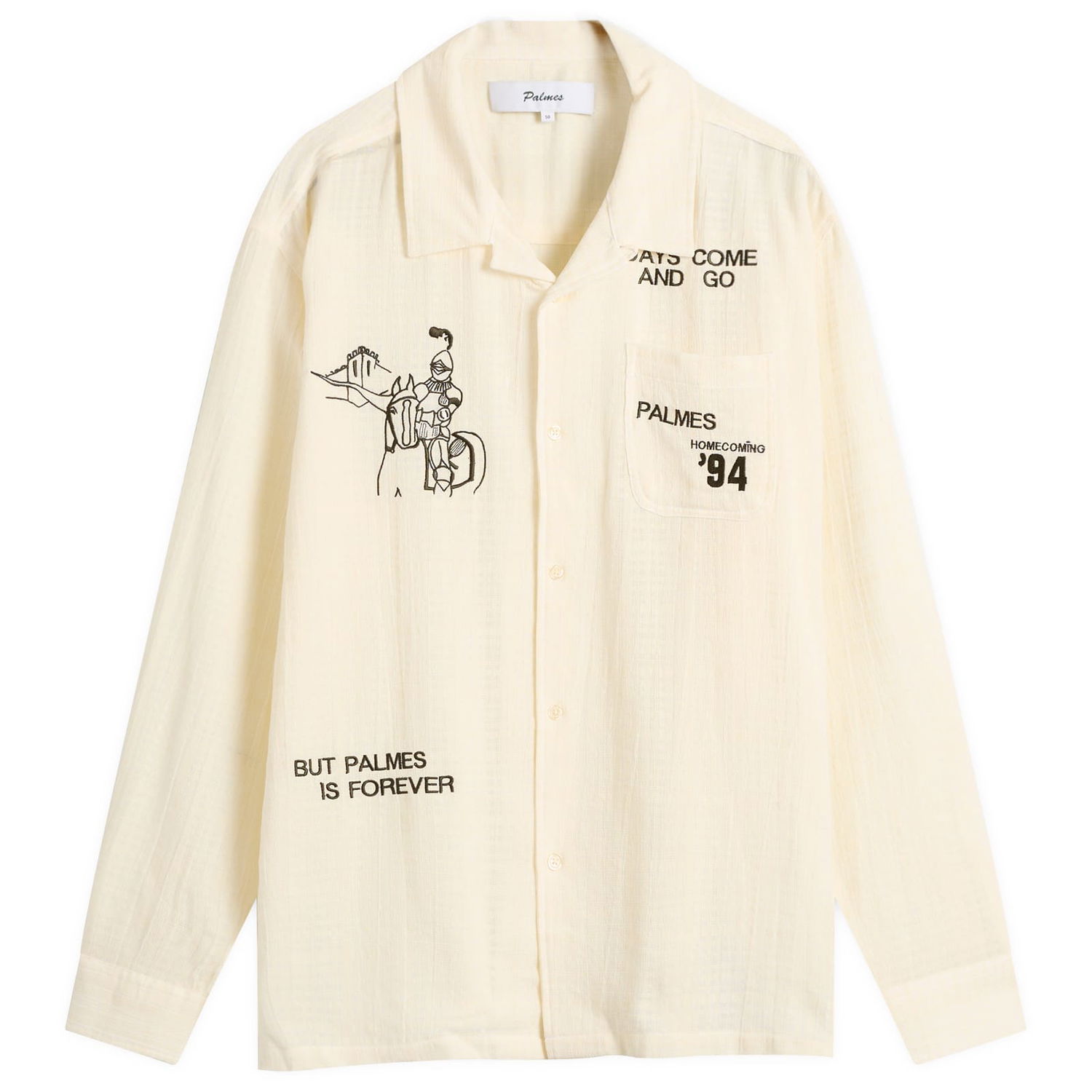 Košeľa Palmes Palmes Forever Camp Collar Shirt Béžová | P30-0040-036, 0