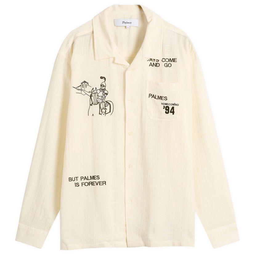 Košeľa Palmes Palmes Forever Camp Collar Shirt Béžová | P30-0040-036
