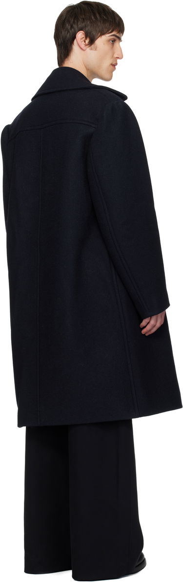 Kabáty Dries Van Noten Double-Breasted Wide-Lapel Coat Navy | 252-020259-2215, 2