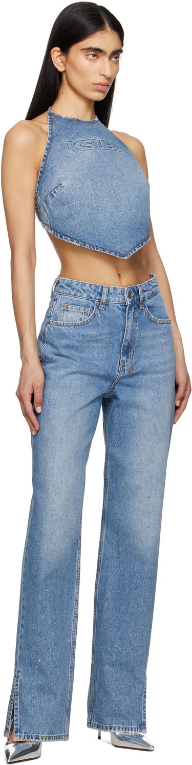 Tielko Ksubi Ksubi Bolt Swept Denim Halter Top Modrá | WSP25FT005, 3