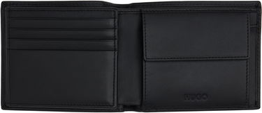 Peňaženka BOSS Leather wallet with stacked logo Čierna | 50548300, 3