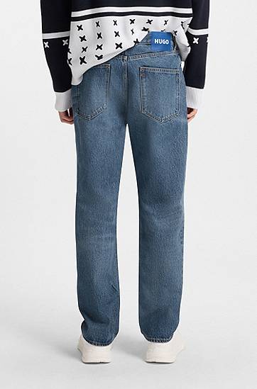 Džínsy BOSS Regular Fit Rigid Denim Jeans Modrá | 50541638, 1