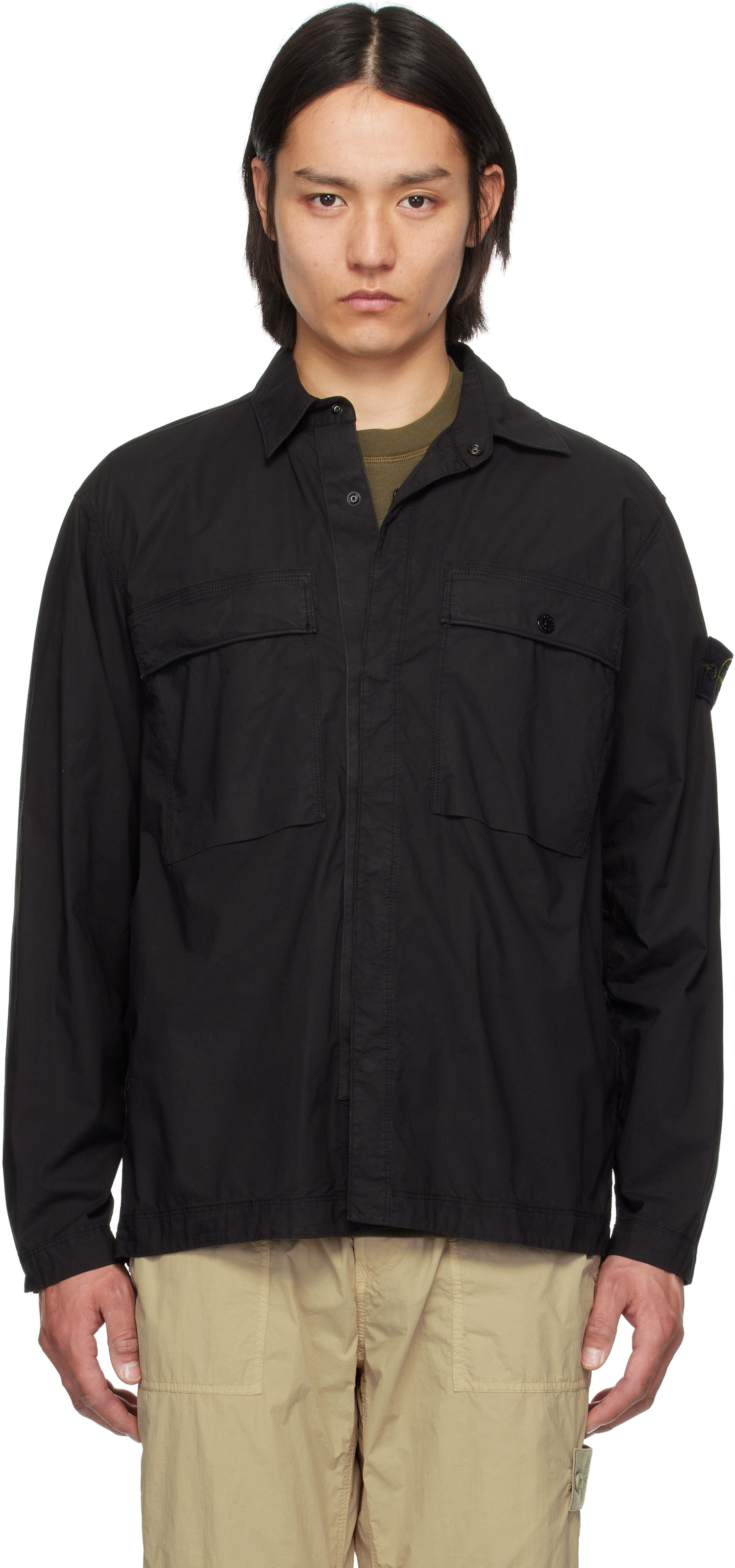 Košeľa Stone Island Stone Island Stretch Cotton Shirt Čierna | K1S15 1200015 S0003, 0