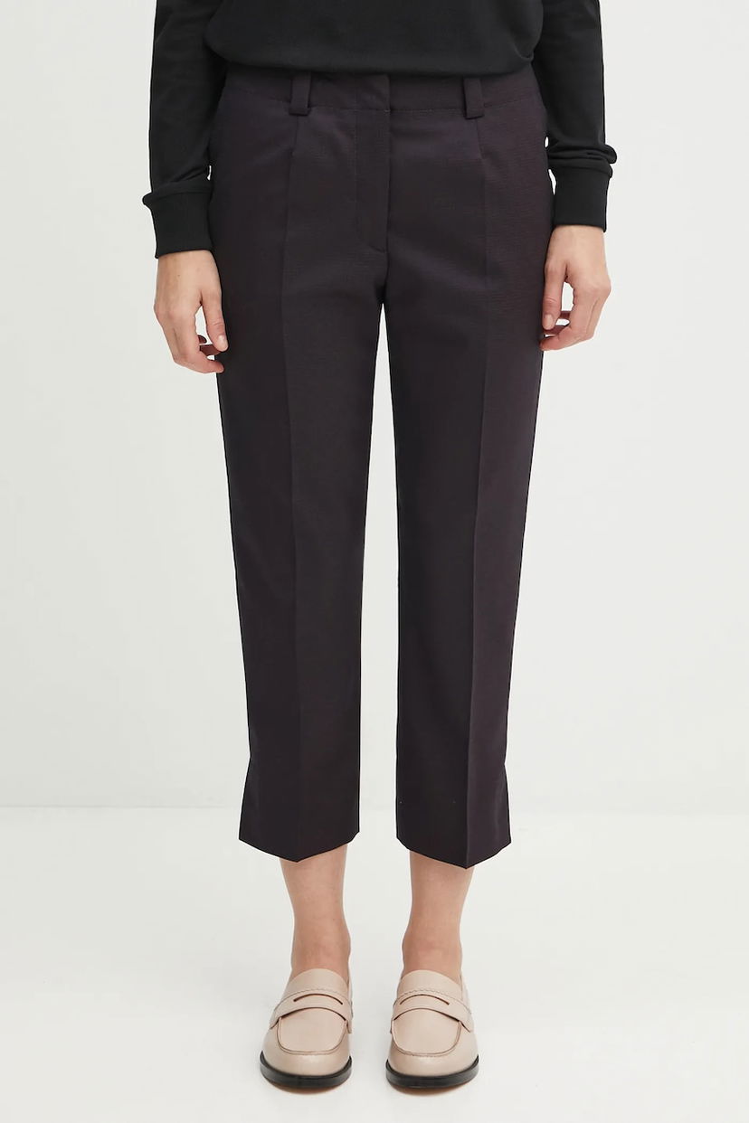 Nohavice KENZO Kenzo Weave Cropped High Waist Pants Čierna | FF62PA0939ID