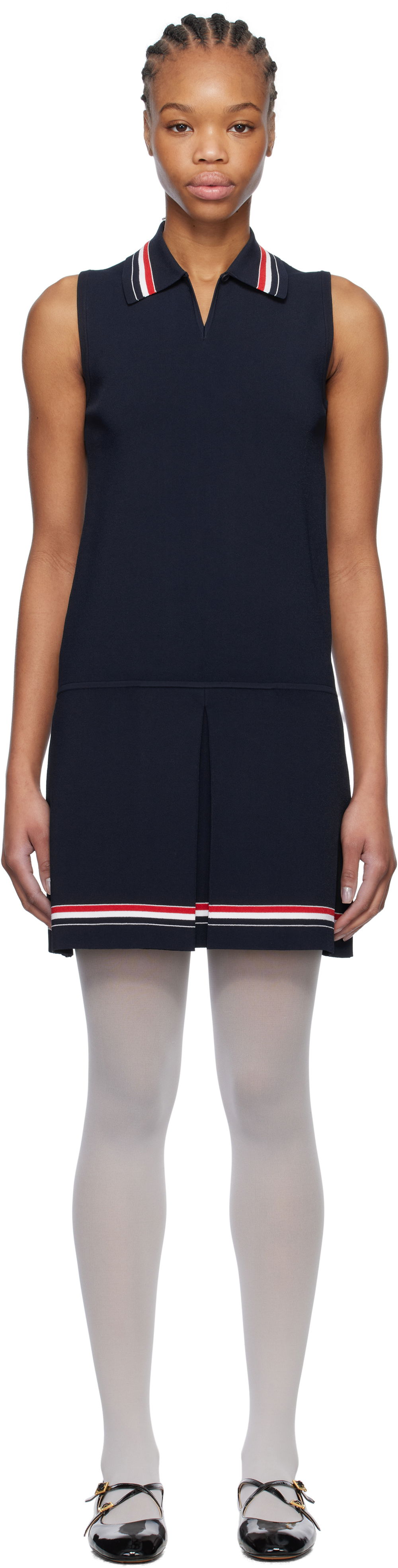 Šaty Thom Browne Thom Browne Tennis Polo Minidress Navy | FKD174A-Y5502, 0