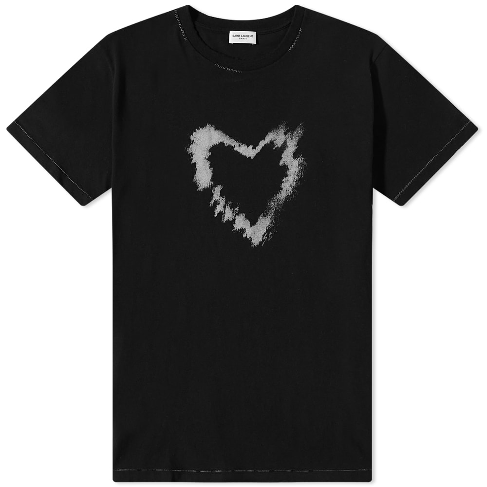 Tričko Saint Laurent Heart Crew Tee Čierna | 682175Y36OB-1058, 0