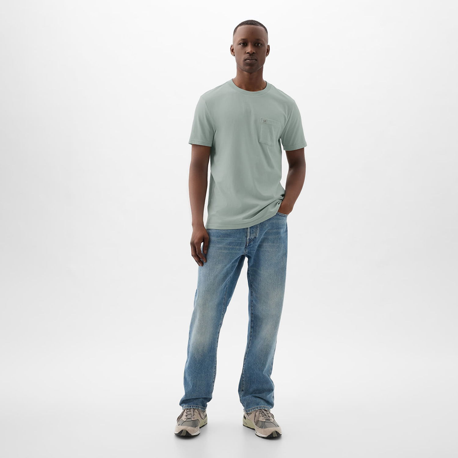 Tričko GAP Pocket Micro Logo Tee Frothy Aqua Zelené | 857901-00, 1