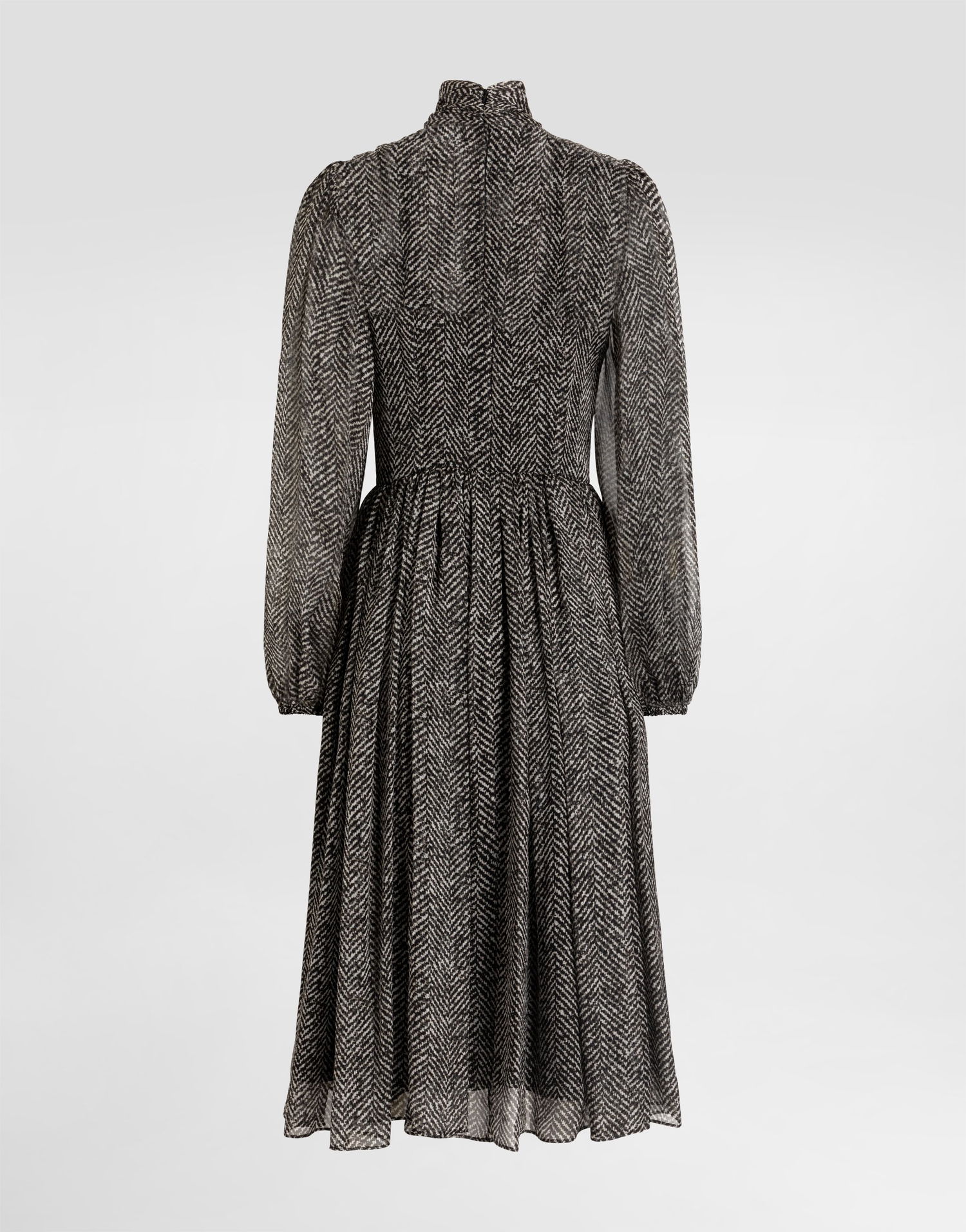 Šaty Dolce & Gabbana Chevron Print Silk Chiffon Pussy-Bow Neck Pleated Midi Dress Rôznofarebný | F6JLJTIS1ZNHH5QS, 1