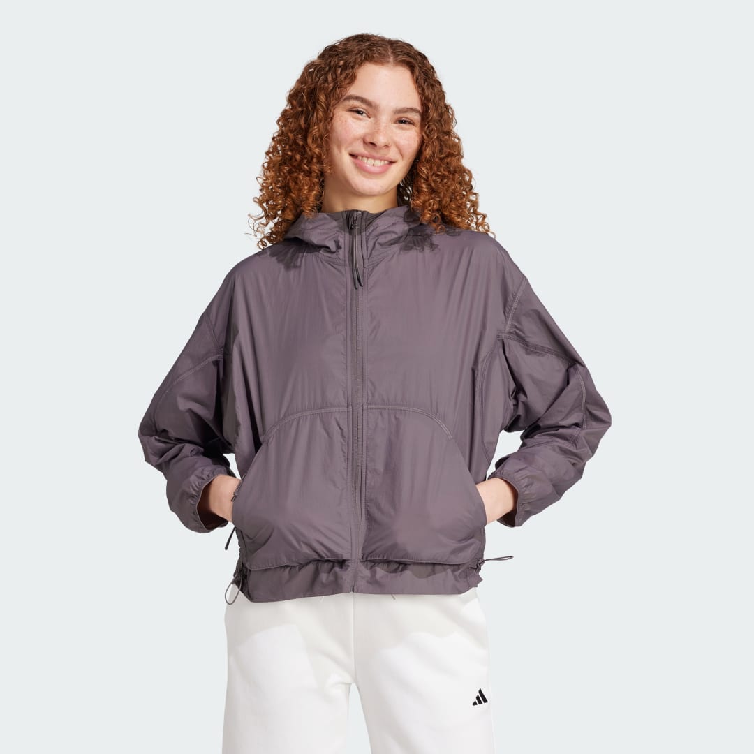 Vetrovka adidas Performance City Escape Lightweight Hooded Windbreaker Fialová | JF3403, 0