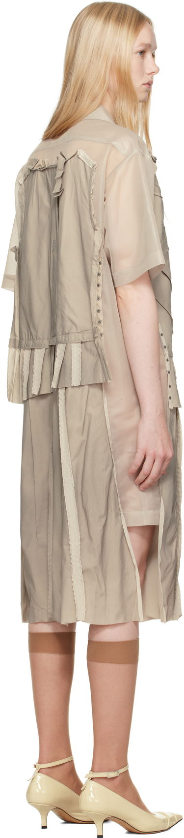 Košeľa Maison Margiela Maison Margiela Paneled Midi Dress Béžová | S51DD0033 MTJ020, 2