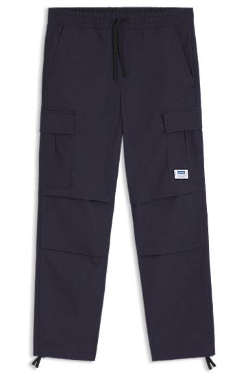 Cargo nohavice BOSS Relaxed Fit Ripstop Cargo Trousers Navy | 50545643