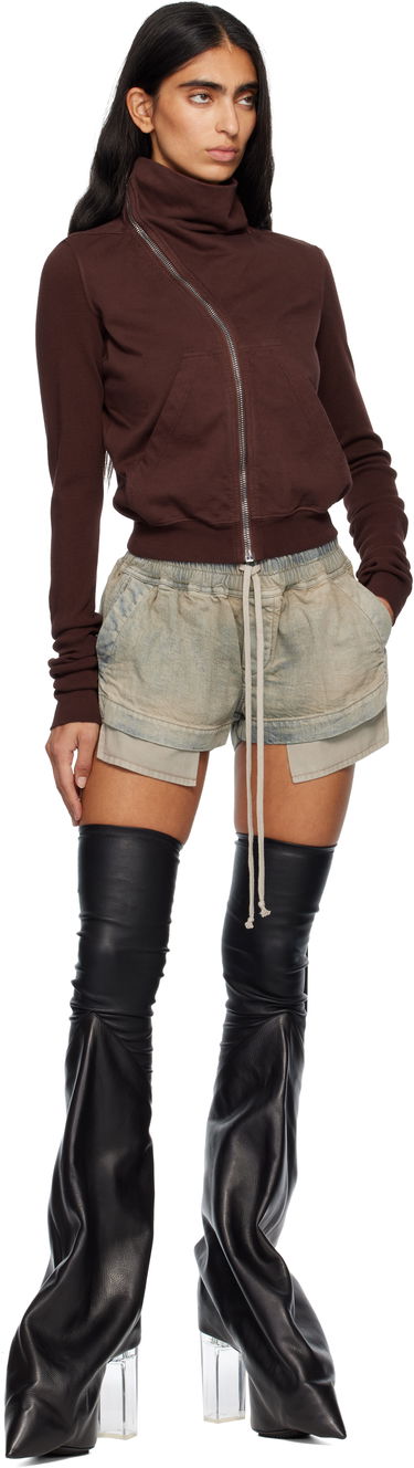 Šortky Rick Owens DRKSHDW Concordians Fog Faded Layered Drawstring Boxer Denim Shorts Čierna | DS02E7319 DMP, 3