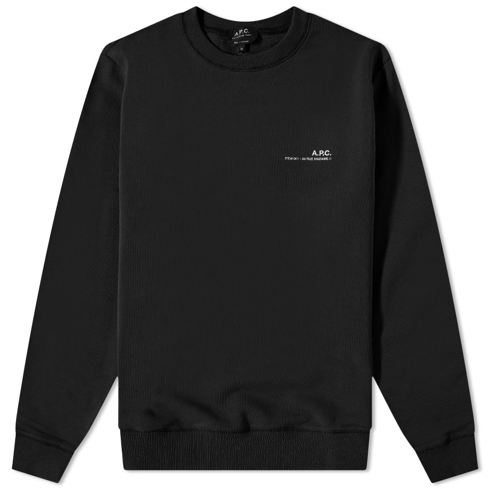 Sveter A.P.C. Item Logo Crewneck Čierna | COFBQ-H27608-LZZ, 0