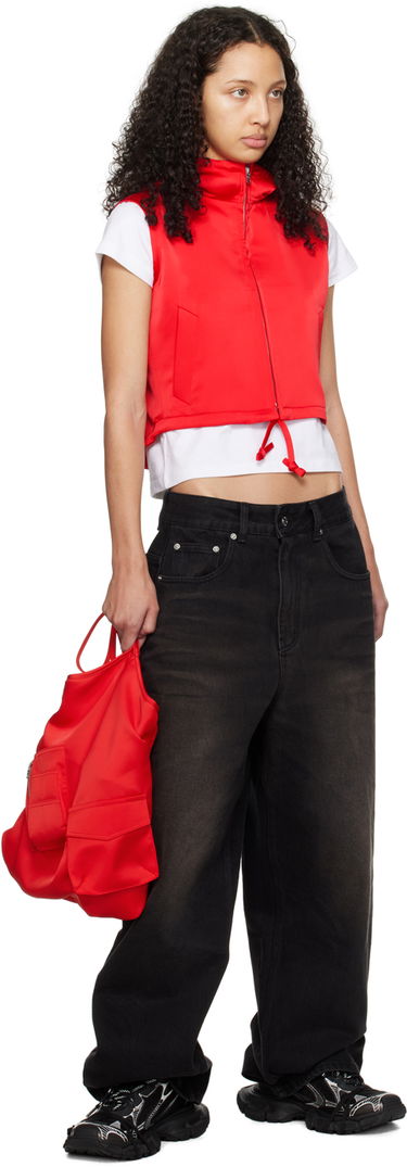 Vesta We11done Hooded Cropped Vest Červená | WD-VT0-24-101-W-RD, 3
