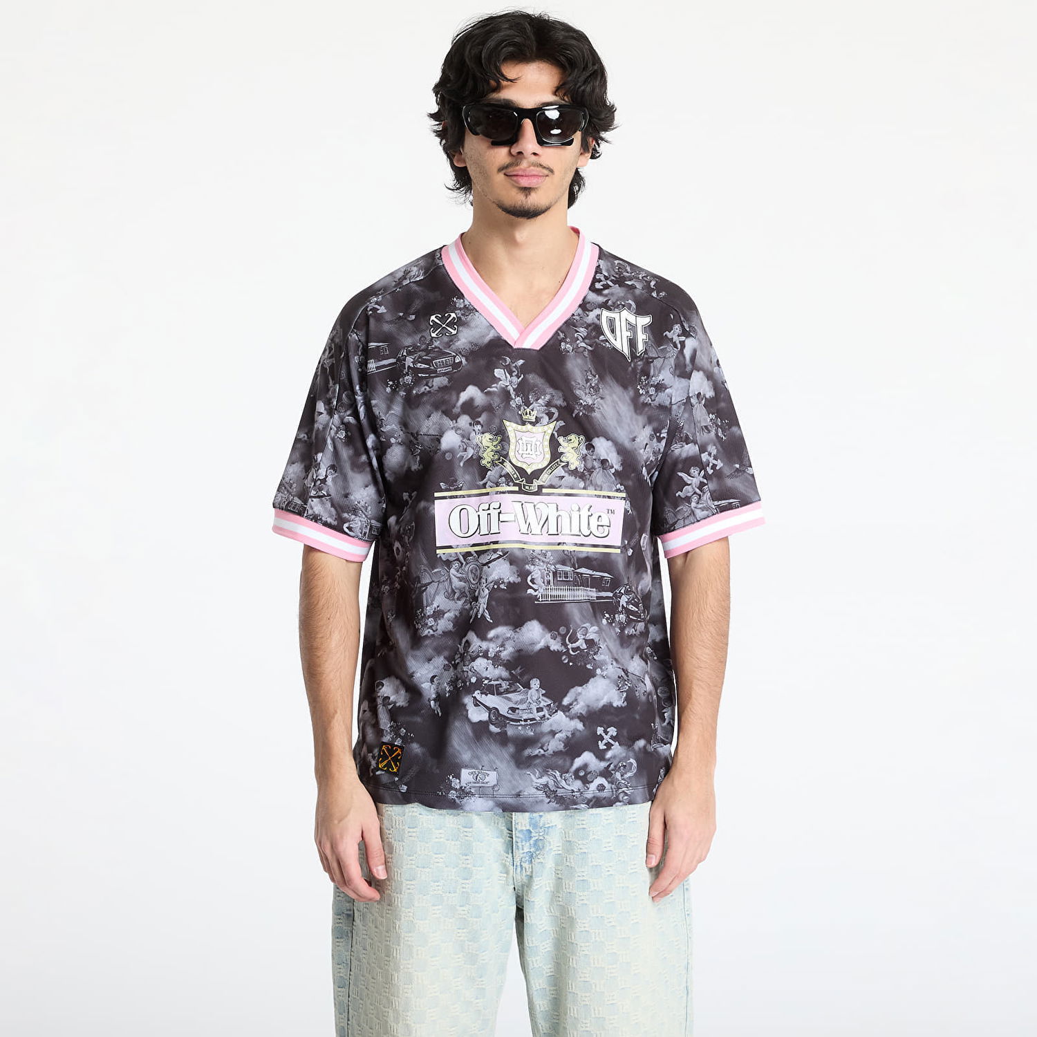 Dres Off-White Off-White Fresco Soccer Short Sleeve Angels Tee Čierna | OMAD00AS25JER0030201, 0