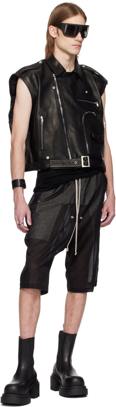 Vesta Rick Owens Rick Owens Hollywood Jumbo Bauhaus Leather Vest Čierna | RR01E5711 LHJP, 3