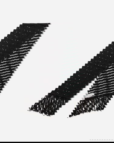 Šál KIKO KOSTADINOV Tarr Night Sky Textured Patterned Scarf with Fringe Čierna | KKAW25KN09 112, 3