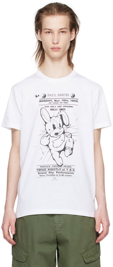 Tričko Paul Smith 1903 Bunny Advertisement Graphic T-Shirt Biela | M2R-010R-MP4451-01, 0