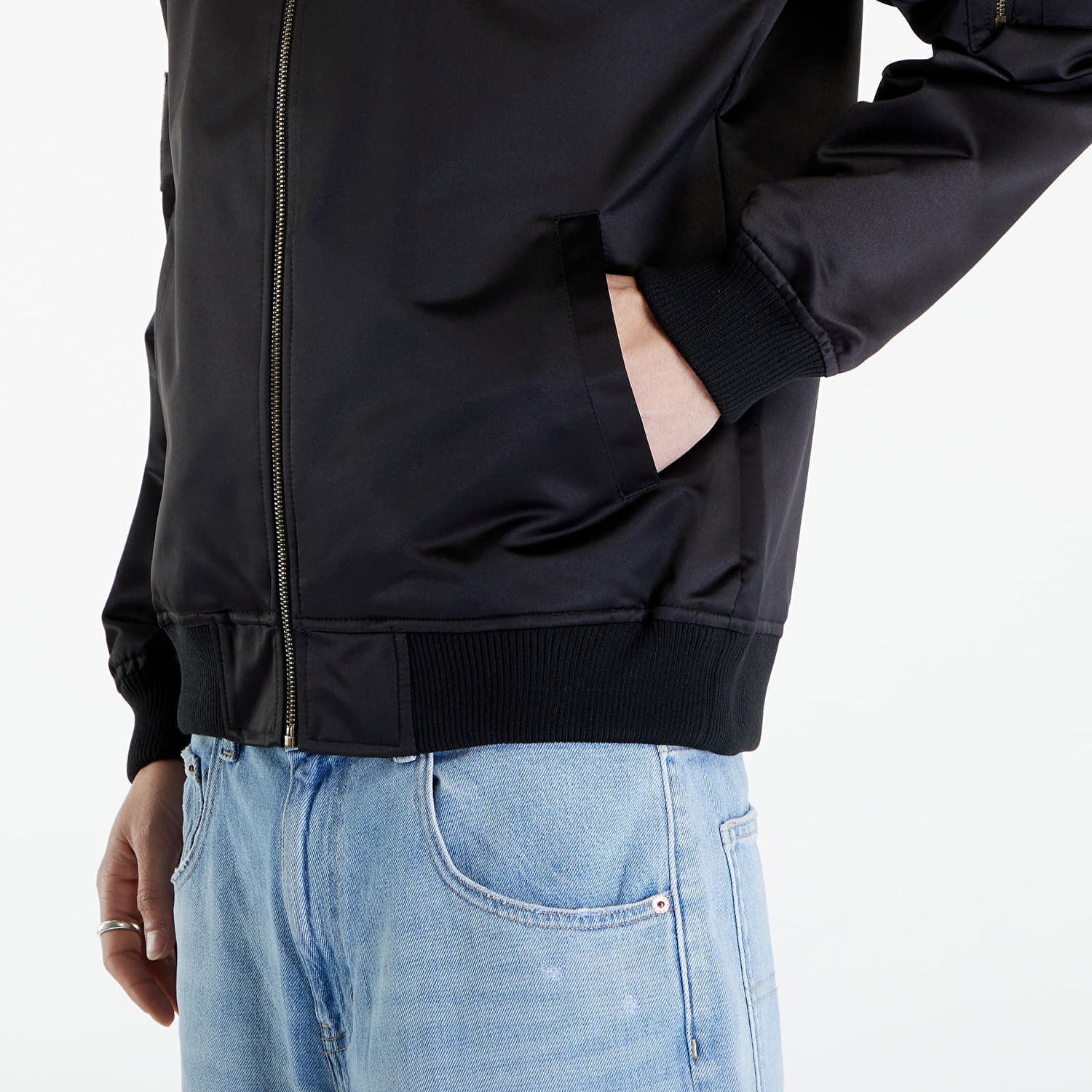 Bomber bunda Mitchell & Ness NHL Lightweight Satin Bomber Current Logo Kings Black Čierna | SJKT7154-LAKYYPPPBLCK, 1