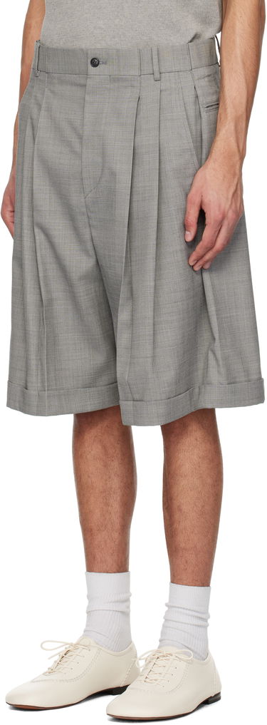 Šortky HED MAYNER Hed Mayner Pleated Shorts Šedá | HMMA30024A-HA150, 3
