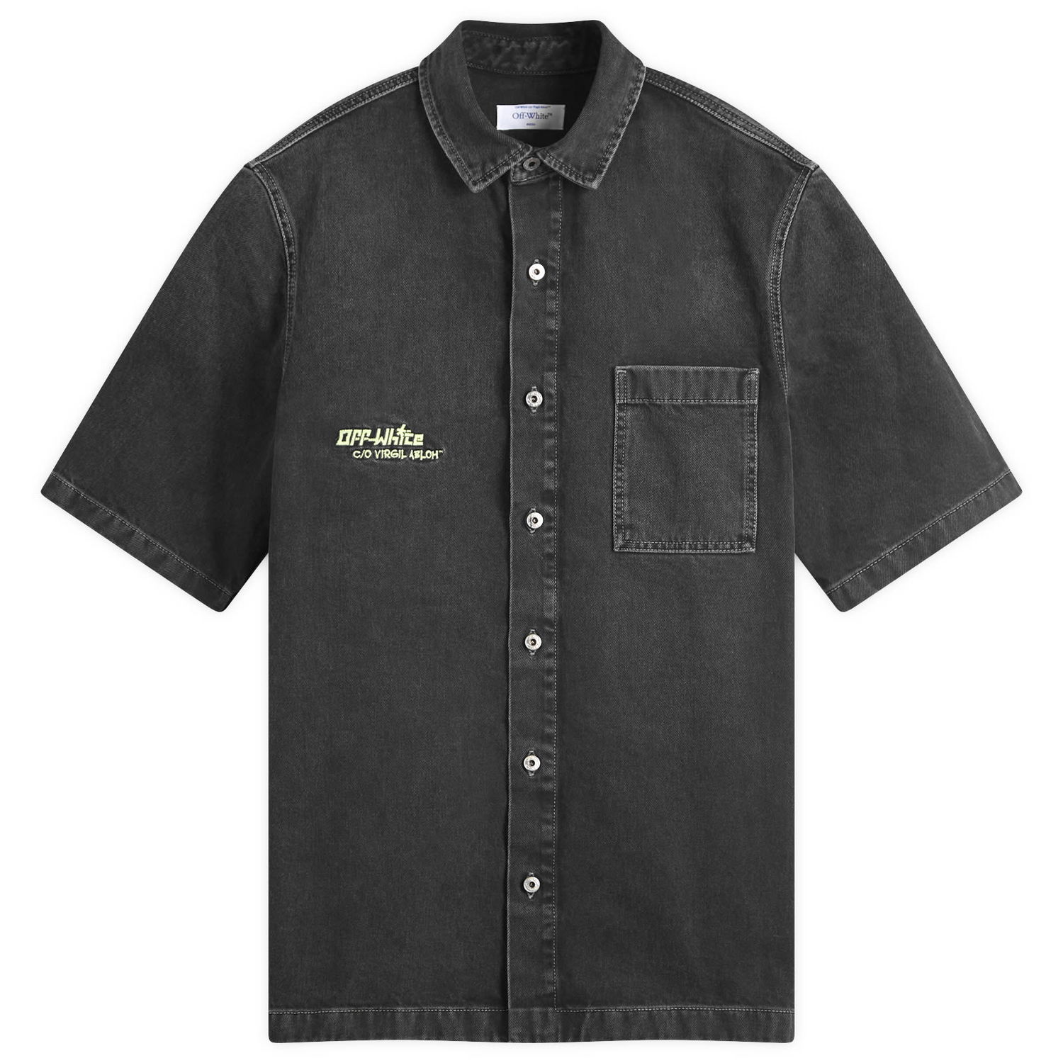 Košeľa Off-White Black Denim Bowling Shirt Čierna | OMYD05AS25DEN0011350, 0