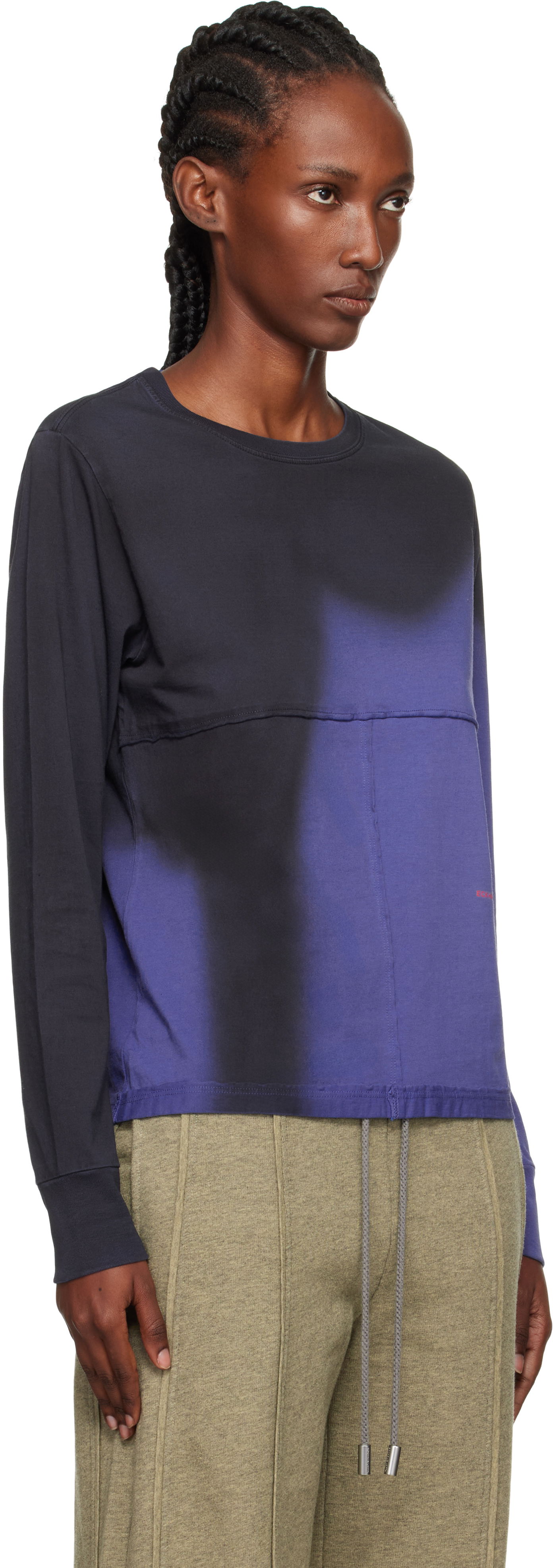 Tričko Eckhaus Latta Eckhaus Latta Lapped Long Sleeve T-Shirt Fialová | 302-EL-PF25-S -, 1