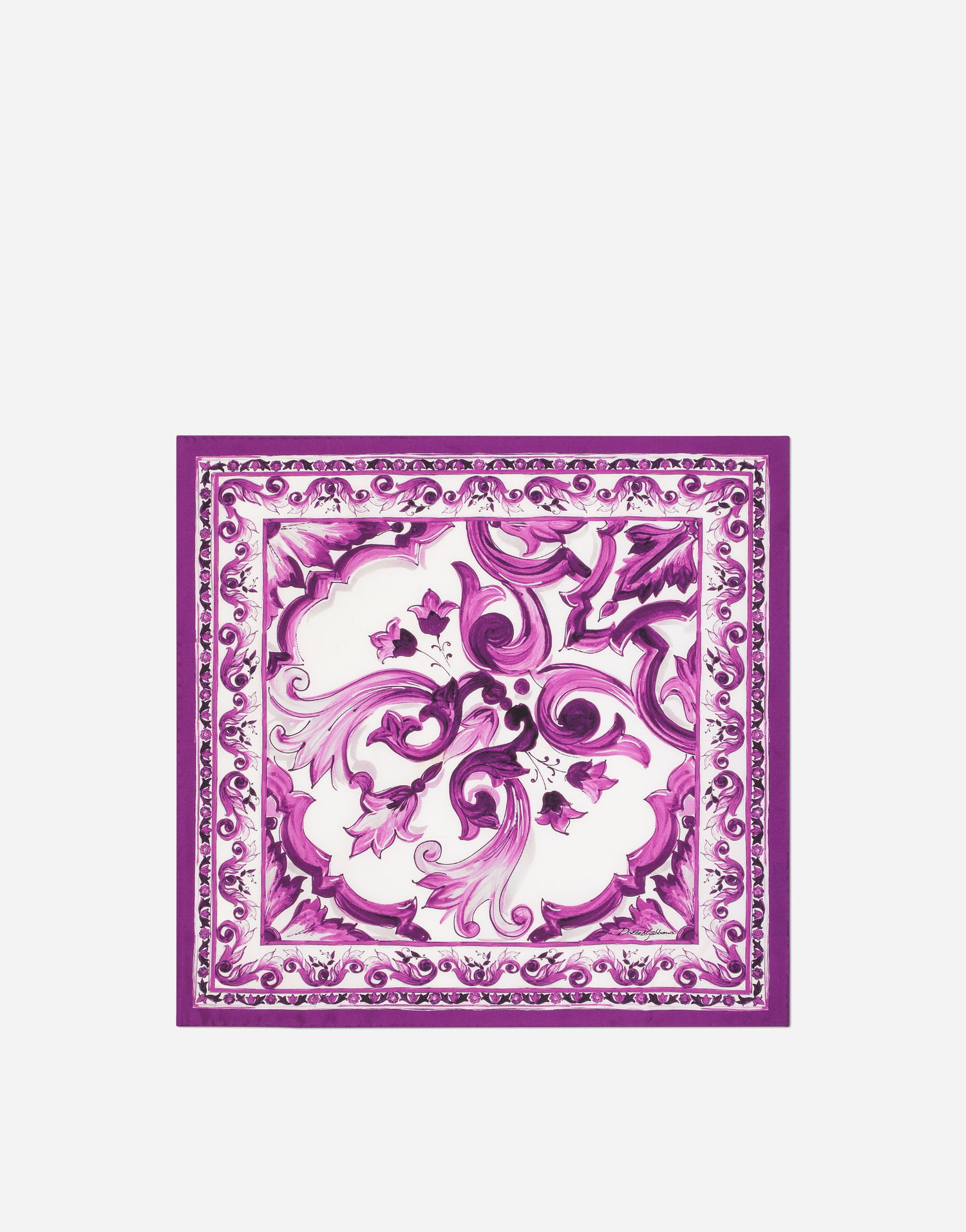 Šál Dolce & Gabbana Dolce & Gabbana Majolica-Print Silk Twill Square Scarf Fialová | FN093RGDAOYHP3OO, 0