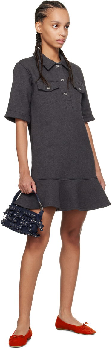 Šaty GANNI Ganni Heavy Fleece Mini Dress Šedá | T4108, 3