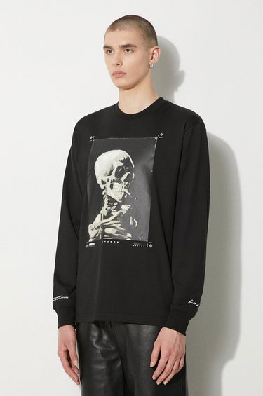 Tričko Stampd STAMPD Skeleton Relaxed Fit Graphic Long Sleeve T-Shirt Čierna | SLA.M3249LT.BLK, 3