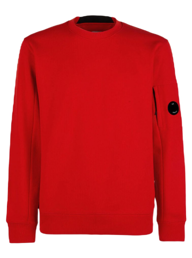 Sveter C.P. Company Diagonal Raised Fleece Crewneck Červená | 13CMSS022A005086W455