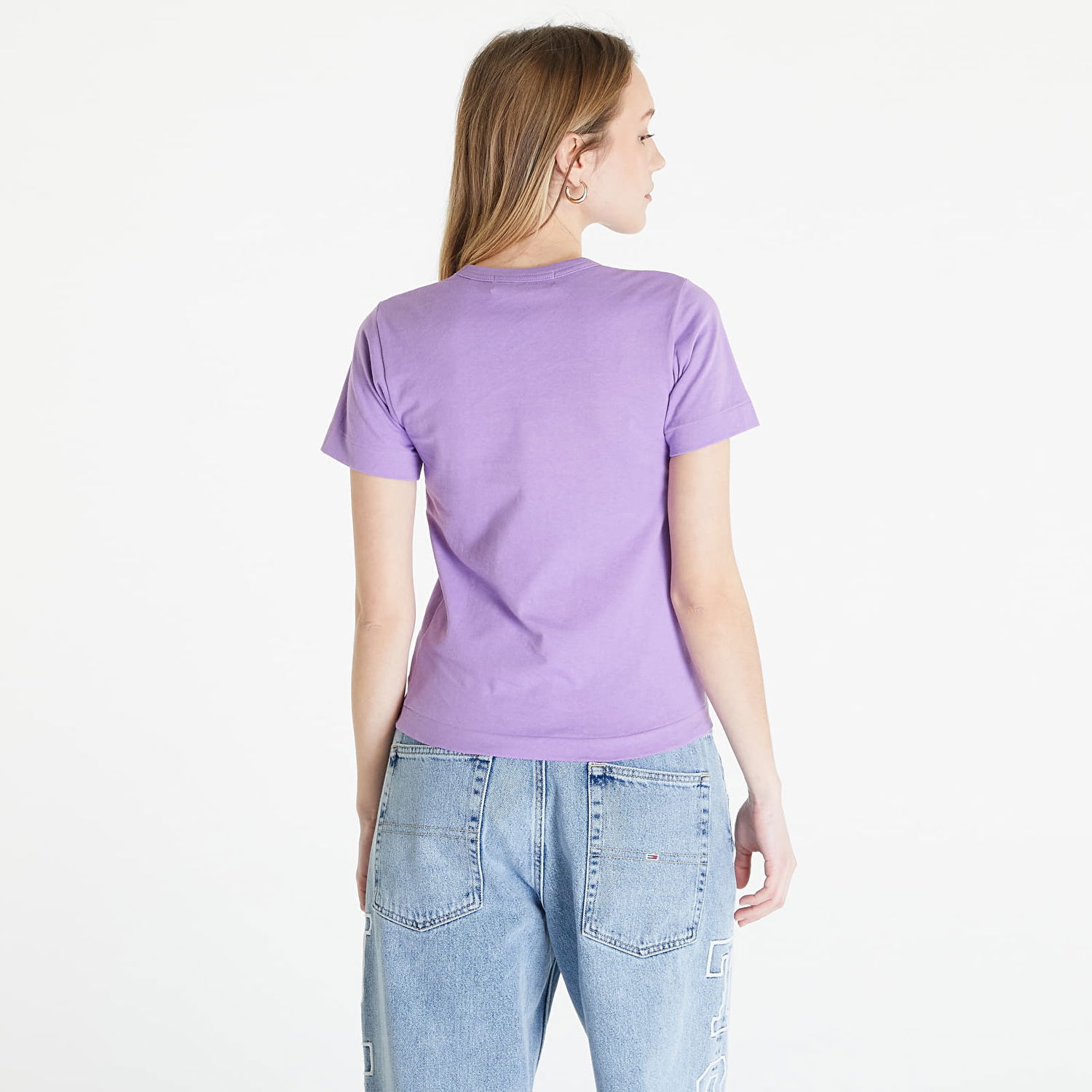 Tričko Comme des Garçons PLAY Heart Logo Short Sleeve Tee Fialová | AZT313 Lavender, 1