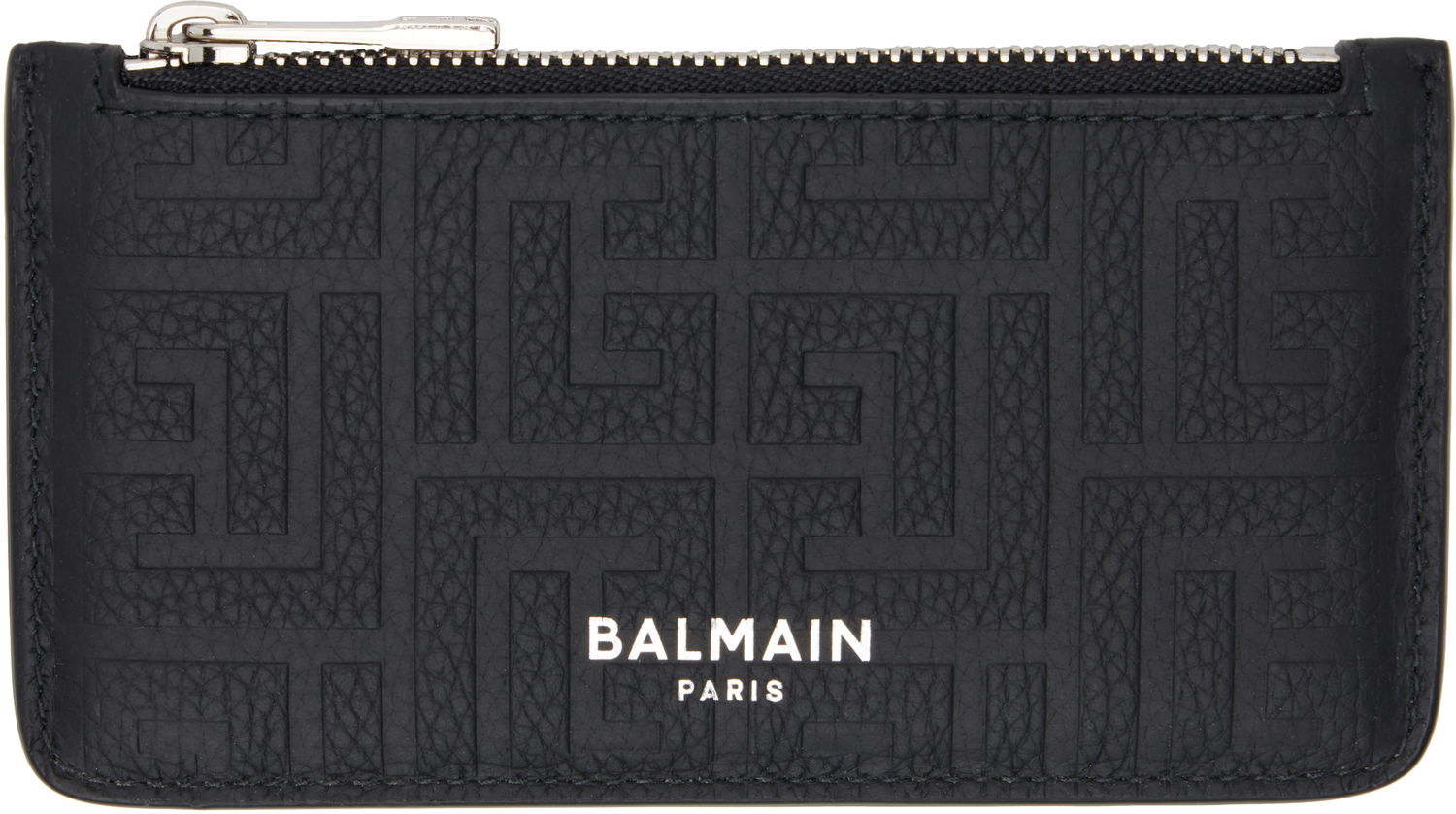 Peňaženka Balmain Embossed Leather Card Holder Čierna | DM1MD060LPSE, 0