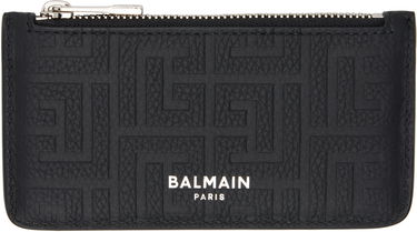 Peňaženka Balmain Embossed Leather Card Holder Čierna | DM1MD060LPSE, 0
