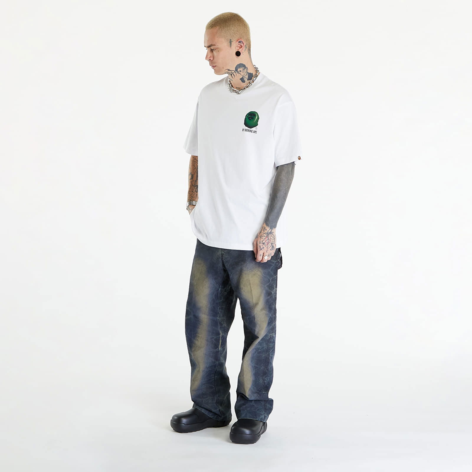 A BATHING APE 3D Art Ape Head Relaxed Fit Tee White