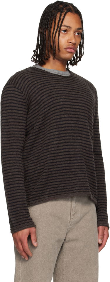 Sveter OUR LEGACY Striped Rigid Popover Sweater Hnedá | M4253RD, 1