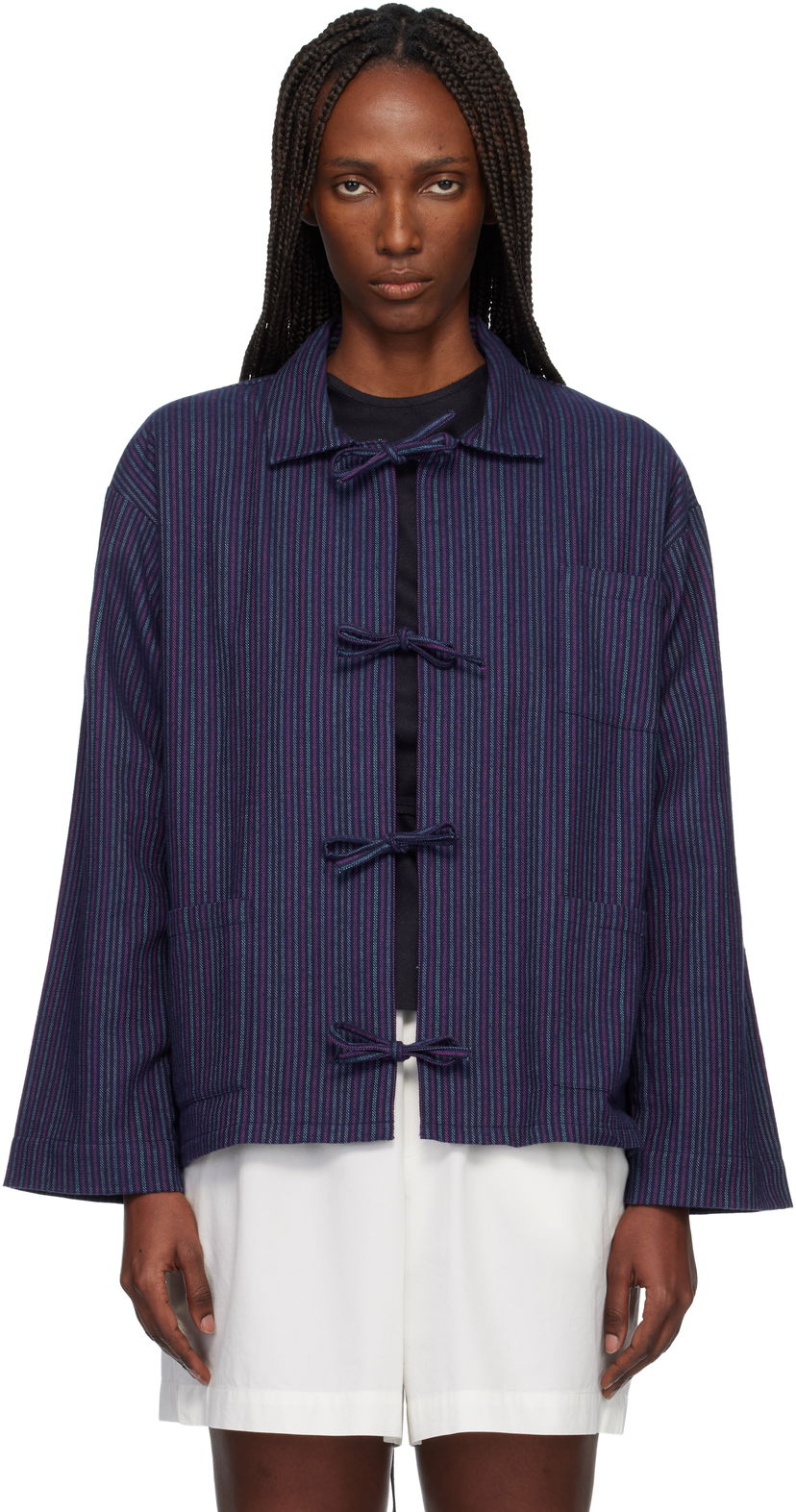 Košeľa Baserange Limber Striped Shirt with Frog Closures Rôznofarebný | TSLI-FLP-WI25