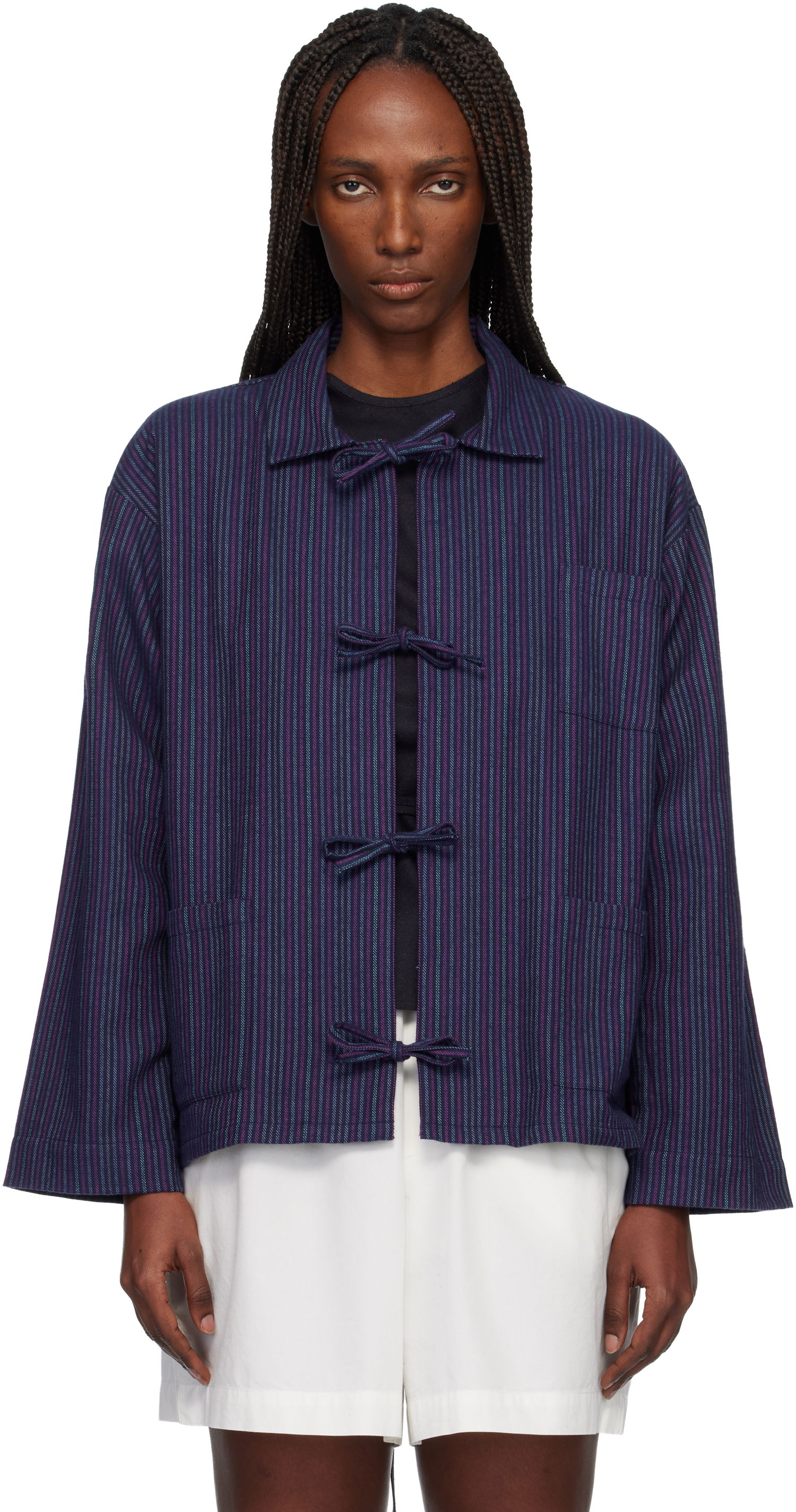 Košeľa Baserange Limber Striped Shirt with Frog Closures Rôznofarebný | TSLI-FLP-WI25, 0