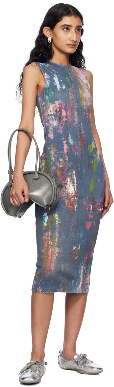 Šaty Acne Studios Acne Studios Paint Splatter Midi Dress Modrá | A20788-, 3