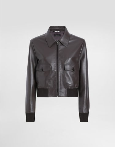 Bunda Dolce & Gabbana Dolce & Gabbana Short Nappa Leather Jacket Hnedá | F9S32LHULWMM3977, 0
